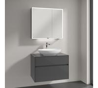 Villeroy & Boch Loop & Friends Vasque avec meuble sous-vasque Embrace, avec armoire de toilette My View Now, 4A4701R1+A95500FP+A4558000, My View Now