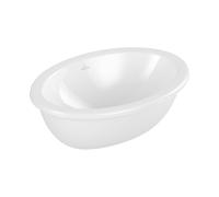 Villeroy und Boch Loop & friends 4A5401R1 ovale, sans rangée de trous pour robinetterie, avec trop-plein, 48,5 x 32,5 cm, blanc C-plus