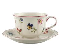Villeroy & Boch Lot de 12 tasses à thé Petite Fleur avec soucoupes - Pour 6 personnes - 150 ml - En porcelaine de qualité supérieure - Blanc et multicolore