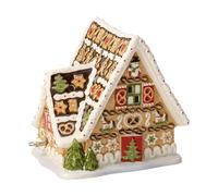 Villeroy & Boch Maison En Pain D’Épices Avec Boîte À Musique Et Support Pour Bougie Chauffe-plat Christmas Toys Décoration de Noël, Porcelain, Blanc, 21 x 21 x 18.5 cm