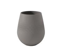 Villeroy & Boch - Manufacture Collier taupe, petit vase Carré, 15 cm, porcelaine Premium, Taupe