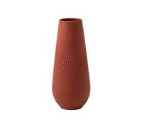 Villeroy & Boch - Manufacture Collier Terre Vase Carre Haut, imposant Vase pour commodes et Tables festives, Porcelaine Premium, Lavage Main, Terre, Haut