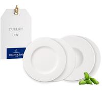 Villeroy & Boch - Manufacture Ensemble D’Assiettes, 4 P., Ensemble De Vaisselle Pour 2 Personnes, Porcelaine Premium, Blanc
