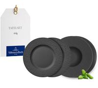 Villeroy & Boch - Manufacture Ensemble D’Assiettes, 4 P., Ensemble De Vaisselle Pour 2 Personnes, Porcelaine Premium, Noir
