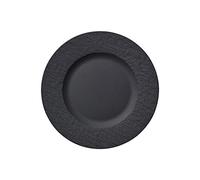 Villeroy & Boch Manufacture Rock 10-4239-2640-6 Assiette à petit-déjeuner, en porcelaine, noire, 22 cm