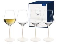 Villeroy & Boch - Manufacture Rock blanc Ensemble de verres à vin blanc, 4 pièces. Ensemble de verres pour vin blanc, 380 ml, Verre en cristal, Aspect ardoise blanc mat