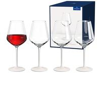 Villeroy & Boch - Manufacture Rock blanc Ensemble de verres à vin rouge, 4 pièces. Ensemble de verres pour vin rouge, 470 ml, Verre en cristal, Aspect ardoise blanc mat