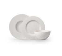 Villeroy & Boch - Manufacture Rock Blanc Kit De Démarrage 6 Pièces, Garanti Lave-Vaisselle, Compatible Micro-Ondes, Vaisselle, Soupe, Bols Ceramique, Assiettes, Service, Porcelaine Premium