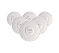 Villeroy & Boch Manufacture Rock blanc Mickey Mouse Lot de 6 soucoupes à café blanches lavables au lave-vaisselle Aspect ardoise caractéristique avec décor à la craie Disney Mickey Mouse