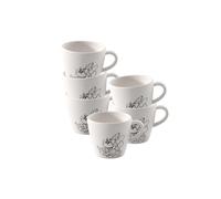 Villeroy & Boch Manufacture Rock blanc - Mickey Mouse - Lot de 6 tasses à expresso blanches - Passe au lave-vaisselle - Aspect ardoise caractéristique avec décor à la craie Disney Mickey Mouse