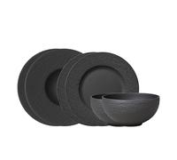 Villeroy & Boch - Manufacture Rock Ensemble De Base, 6 Pcs, Porcelaine Premium, Résistant Au Lave-Vaisselle Et Au Four À Micro-Ondes, Noir