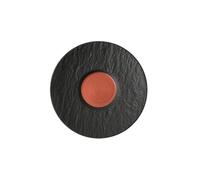 Villeroy & Boch - Manufacture Rock Glow Soucoupe pour tasse à café, soucoupe en porcelaine premium noire et cuivrée, résistante au lave-vaisselle