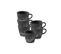 Villeroy & Boch Manufacture Rock Mickey Mouse Lot de 6 tasses à expresso, noires, passent au lave-vaisselle, aspect ardoise caractéristique avec décor à la craie Disney Mickey Mouse, porcelaine de