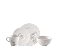 Villeroy & Boch Manufacture Rock - Mickey Mouse - set petit-déjeuner, 4 pièces, noir, résistant au lave-vaisselle/micro-ondes, look ardoise avec décor Disney Mickey Mouse à la craie