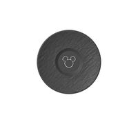 Villeroy & Boch Manufacture Rock - Mickey Mouse - sous-tasse à café, noir, résistant au lave-vaisselle/micro-ondes, look ardoise caractéristique avec décor Disney Mickey Mouse à la craie