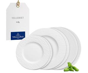 Villeroy & Boch - Manufacture Set De Vaisselle 6 Pièces Pour 2 Personnes Blanc, Garanti Lave-Vaisselle, Compatible Micro-Ondes, Ensemble Assiettes De Table, Set De Table, Porcelaine Haut De Gamme