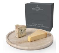 Villeroy & Boch - Manufacture Travertine assiette à servir beige, fait main, élégante assiette de présentation en pierre naturelle de couleur sable, assiette pierre, vaisselle, travertin