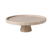 Villeroy & Boch - Manufacture Travertine plat de service sur pied, fait main, design élégant en pierre naturelle, ton sable, plat, décoration de table en pierre, décoration, vaisselle, travertin