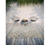 Villeroy & Boch Margaretha Tapis d'intérieur et d'extérieur moderne tissé à plat, bohème, ethnique, certifié Öko-Tex Résistant aux intempéries et aux UV, pour balcon, terrasse, jardin, marron naturel,