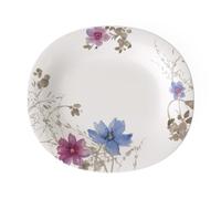 Villeroy & Boch Mariefleur Gris Basic Assiette plate ovale, 29 x 25 cm, Porcelaine Premium, Blanc/Multicolore