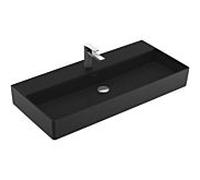 Villeroy & Boch Memento 2.0 lavabo 4A22A2S5 100 x 47 cm, Ebony C-plus, avec trou pour robinetterie, sans trop-plein