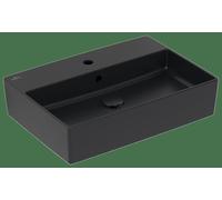 Villeroy & Boch Memento 2.0 lavabo à poser, 1 trou pour robinet, avec trop-plein, poli, 600x420mm, 4A0760R7, Couleur: Noir pur CeramicPlus