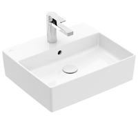 Villeroy & Boch Memento 2.0 Lavabo à poser, 500 x 420 mm, 1 trou pour robinet, avec trop-plein, poli, 4A0750R1, Couleur: Céramique blanche plus