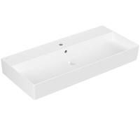 Villeroy & Boch Memento 2.0 lavabo mural, 1 trou pour robinet, avec trop-plein, non poncé, 1000x470mm, 4A22A5RW, Couleur: Blanc pierre CéramiquePlus