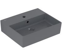 Villeroy & Boch Memento 2.0 lavabo mural, 1 trou pour robinet, avec trop-plein, non poncé, 500x420mm, 4A2250I4, Couleur: Graphite, Ceramic Plus