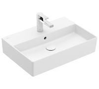 Villeroy & Boch Memento 2.0 lavabo mural, 1 trou pour robinet, avec trop-plein, poncé, 600x420mm, 4A226GRW, Couleur: Blanc pierre CéramiquePlus