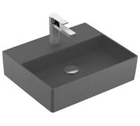 Villeroy & Boch Memento 2.0 lavabo mural, 1 trou pour robinet, sans trop-plein, non poncé, 500x420mm, 4A2251I4, Couleur: Graphite, Ceramic Plus