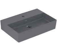 Villeroy & Boch Memento 2.0 lavabo mural, 1 trou pour robinet, sans trop-plein, non poncé, 600x420mm, 4A2261I4, Couleur: Graphite, Ceramic Plus