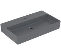 Villeroy & Boch Memento 2.0 lavabo mural, 1 trou pour robinet, sans trop-plein, non poncé, 800x470mm, 4A2281I4, Couleur: Graphite, Ceramic Plus