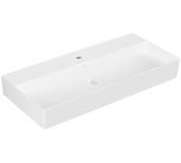 Villeroy & Boch Memento 2.0 lavabo mural, 1 trou pour robinet, sans trop-plein, poli, 1000x470mm, 4A221HRW, Couleur: Blanc pierre CéramiquePlus