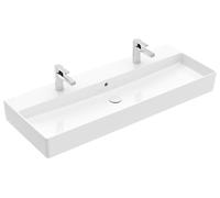 Villeroy & Boch Memento 2.0 lavabo mural, 2 trous pour robinet, avec trop-plein, non poncé, 1200x470mm, 4A22C4R1, Couleur: Céramique blanche Plus