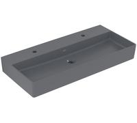 Villeroy & Boch Memento 2.0 lavabo mural, 2 trous pour robinet, sans trop-plein, non rectifié, 1000x470mm, 4A22A1I4, Couleur: Graphite, Ceramic Plus