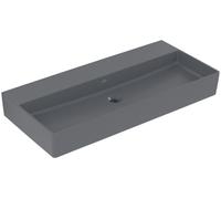 Villeroy & Boch Memento 2.0 lavabo mural, sans trou pour robinet, sans trop-plein, non rectifié, 1000x470mm, 4A22A3I4, Couleur: Graphite, Ceramic Plus
