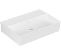 Villeroy & Boch Memento 2.0 lavabo mural, sans trou pour robinet, sans trop-plein, poncé, 600x420mm, 4A226FRW, Couleur: Blanc pierre CéramiquePlus
