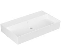 Villeroy & Boch Memento 2.0 lavabo mural, sans trou pour robinet, sans trop-plein, poncé, 800x470mm, 4A228FRW, Couleur: Blanc pierre CéramiquePlus
