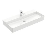 Villeroy & Boch Memento 2.0 lavabo - pour porte-serviettes 100x47cm - sans trop-plein 1 trou de robinet ceramic+ blanc 4a22a2r1