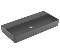Villeroy & Boch Memento 2.0, lavabo suspendu, 1000 x 470 mm, sans trou pour robinet, sans trop-plein, non poli, 4A22A3I4, Couleur: Graphite, Ceramic Plus