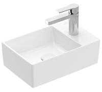 Villeroy & Boch Memento 2.0 lave-mains, 1 trou pour robinet, sans trop-plein, non poncé, 400x260mm, 432340R1, Couleur: Céramique blanche Plus