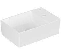 Villeroy & Boch Memento 2.0 lave-mains, 1 trou pour robinet, sans trop-plein, poli, 400x260mm, 43234GRW, Couleur: Blanc pierre CéramiquePlus