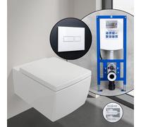 Villeroy & Boch Memento 2.0 Pack complet cuvette suspendue et bâti-support neeos,, 4633R0R1+16601WH#SET,