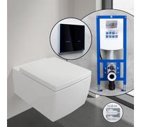 Villeroy & Boch Memento 2.0 Pack complet cuvette suspendue et bâti-support neeos,, 4633R0R1+16746BM#SET,