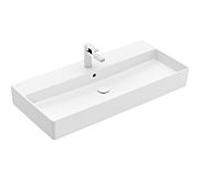 Villeroy & Boch Memento 2.0 vasque 4A22A5RW 100 x 47 cm, Stone White C-plus, avec trou pour robinetterie, avec trop-plein