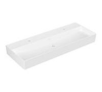 Lavabo Double Villeroy et Boch Memento 2.0 2x1 trou sans trop-plein Blanc Alpin CeramicPlus 1200mm