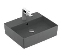 Villeroy & Boch Memento 2.0 vasque à poser 4A0750I4 50 x 42 cm, Graphite C-plus, avec trou pour robinetterie, avec trop-plein