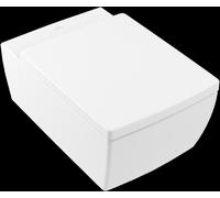 Villeroy & Boch Memento 2.0 WC suspendu à chasse d'eau profonde, rectangulaire, suspendu, DirectFlush, sortie horizontale, 375x560x345mm, 4633R0R7, Couleur: Noir pur CeramicPlus