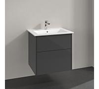 Villeroy & Boch Meuble sous-vasque Finero S00501FPR1 avec vasque, Glossy Grey , 2 tiroirs
